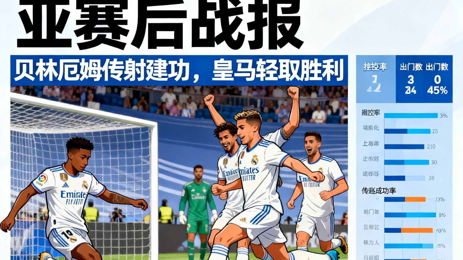 赛后战报：皇马2比0塞维利亚，贝林厄姆传射建功，图文分析